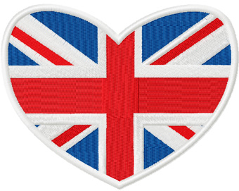 British flag logo machine embroidery design