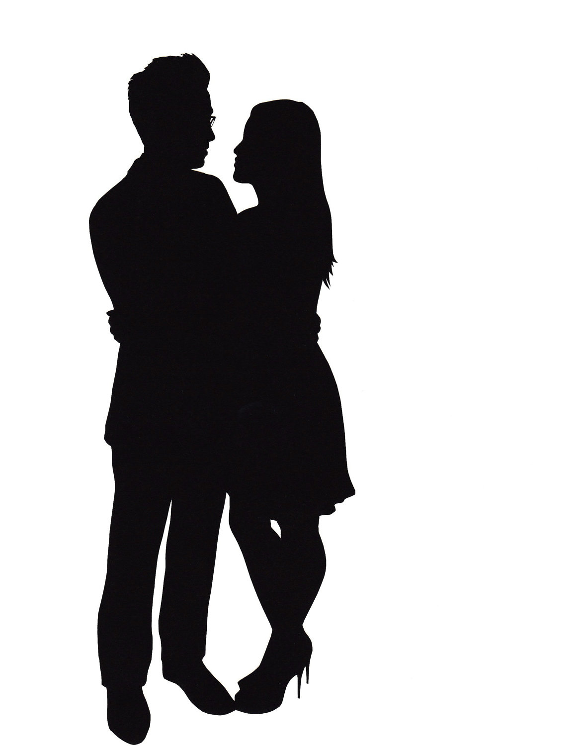 Silhouette Of Two People Kissing - ClipArt Best