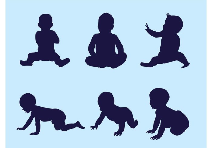 Vector Baby Silhouettes - Download Free Vector Art, Stock Graphics ...