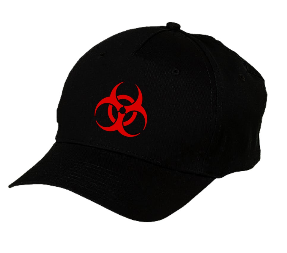 Biohazard Symbol Black Printed Baseball Cap Hat Ebay