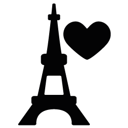 Eiffel Tower Heart Silhouette | Silhouette of Eiffel Tower Heart