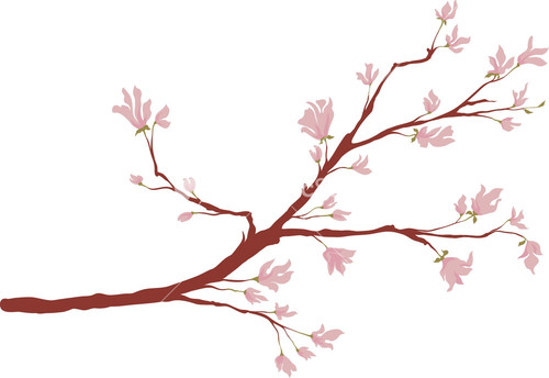 Flower Branch Vector Graphic