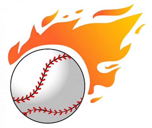 Baseball flame vector material | Download free Vector