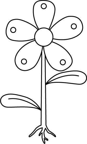Flower | Flower Stem Clipart Black And White | photogarage