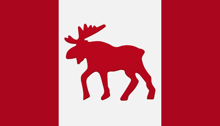 Moose Emblem On Canadian Flag Photograph by Darren Greenwood ...