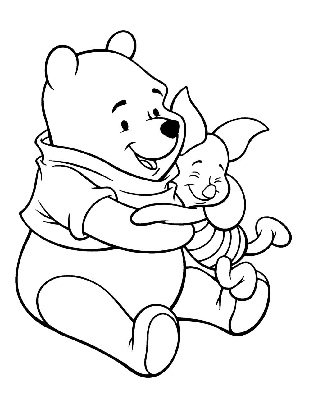 Winnie The Pooh Coloring Pages : Winnie The Pooh Care With Piglet ...