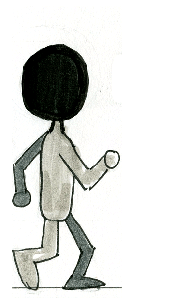 walking stickman drawing