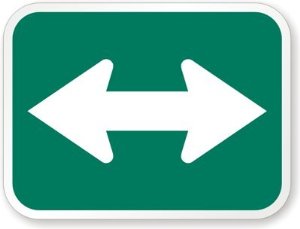 Two-Direction Arrow symbol Sign, 12" x 9": Office Products
