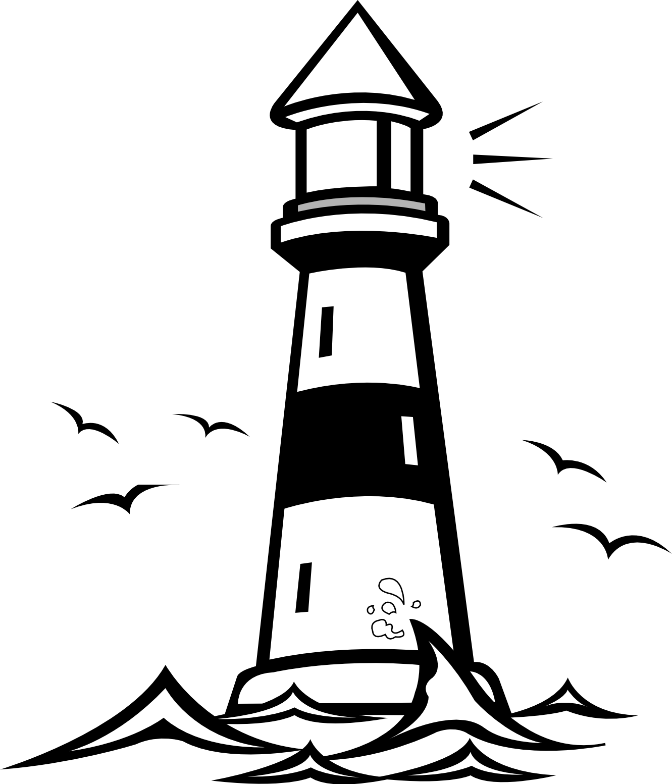 ArtFavor lighthouse 2 black white line art ...