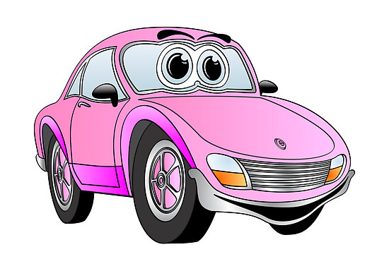 Pink Sports Car Cartoon" by Graphxpro | Redbubble
