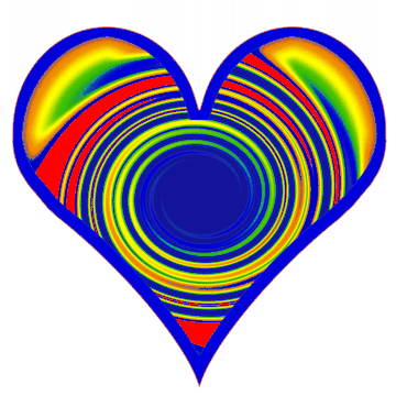Large Sized Psychedelic Swirl Heart
