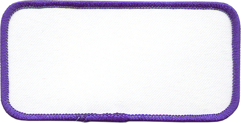 3inch Rectangle Purple Border Blank Uniform Embroidered Patch Sew On