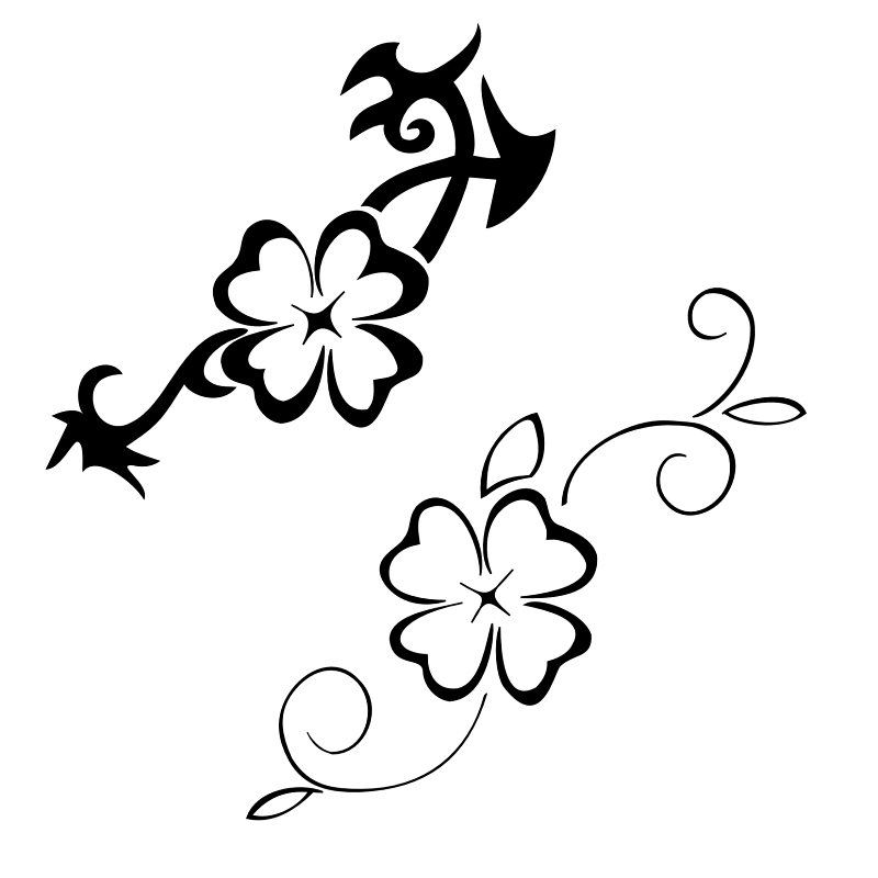 Black Ink Leaf Vine Tattoo Stencil | Fresh 2017 Tattoos Ideas