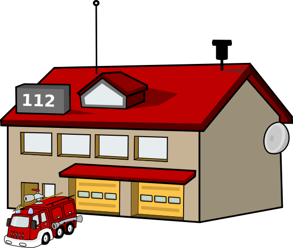 Cartoon Fire Station Clip Art - vector clip art ...