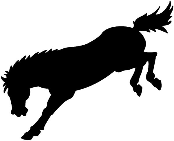 Bucking horse silhouette vinyl sticker. Customize on line. Animals ...