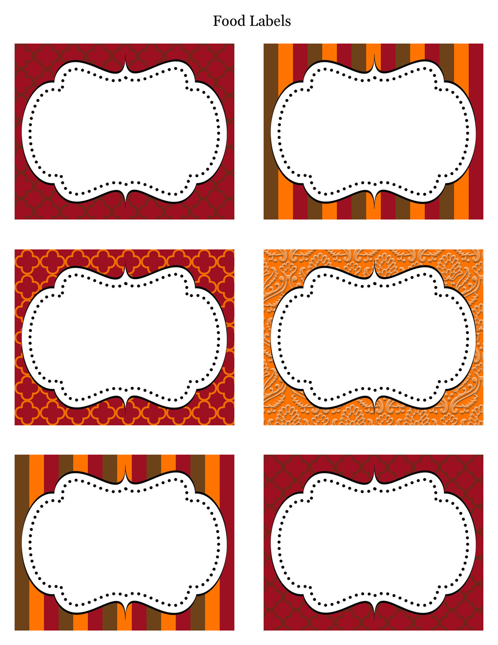 9 Best Images of Food Labels Printable Template - Thanksgiving ...