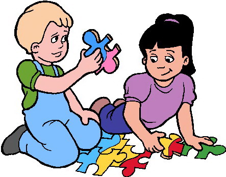 Children playing together clipart