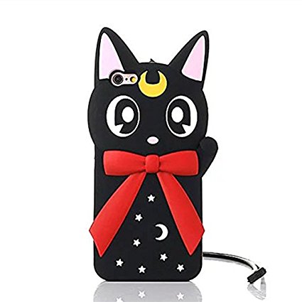 iPhone 6s Case, Three Cray Soft Silicone Cute Cartoon Cat Big Eyes ...