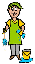 Cartoon cleaning lady clipart