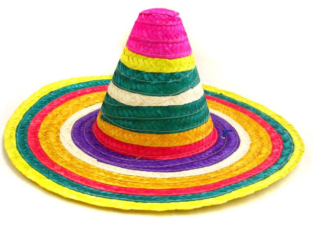 Sombrero Mexican Straw Hat Rainbow - Small Mexico Mexican party ...