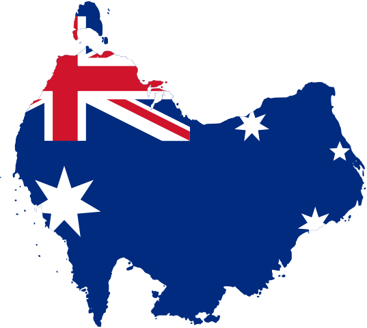 Australia flag-map South at top.svg