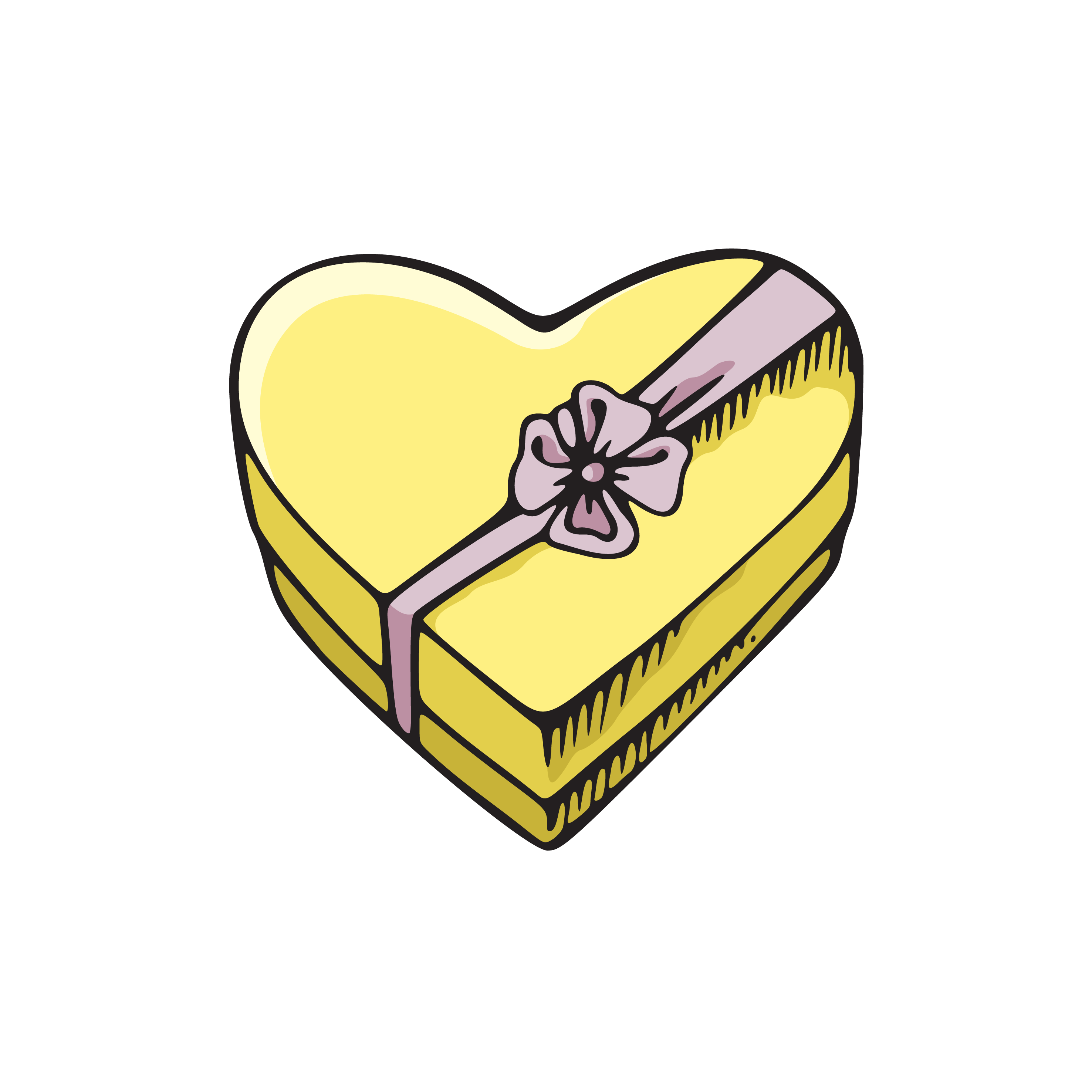Clip Art of a Yellow Heart