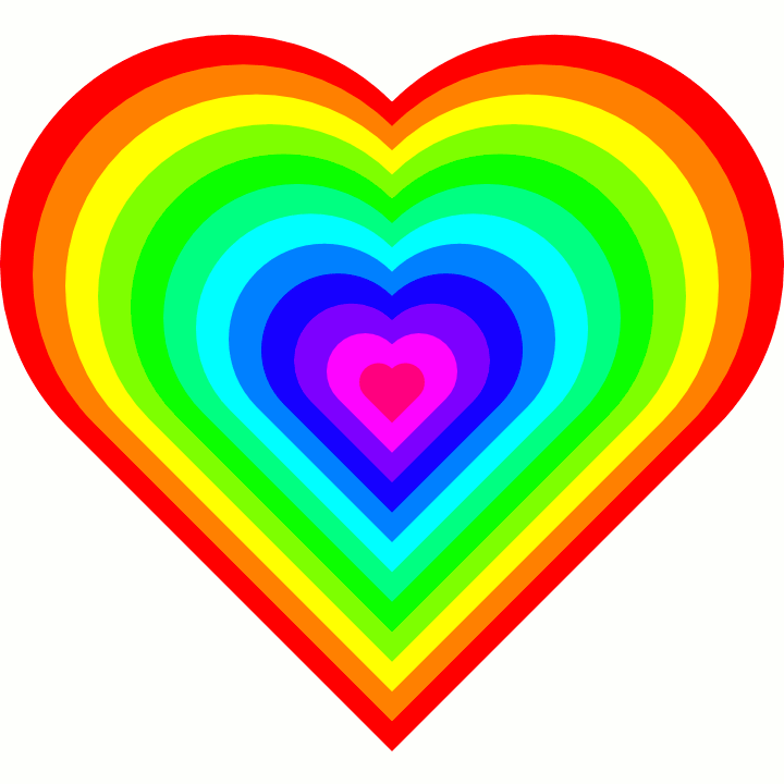 free rainbow heart clip art - photo #6