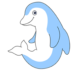 Draw a Cartoon Dolphin