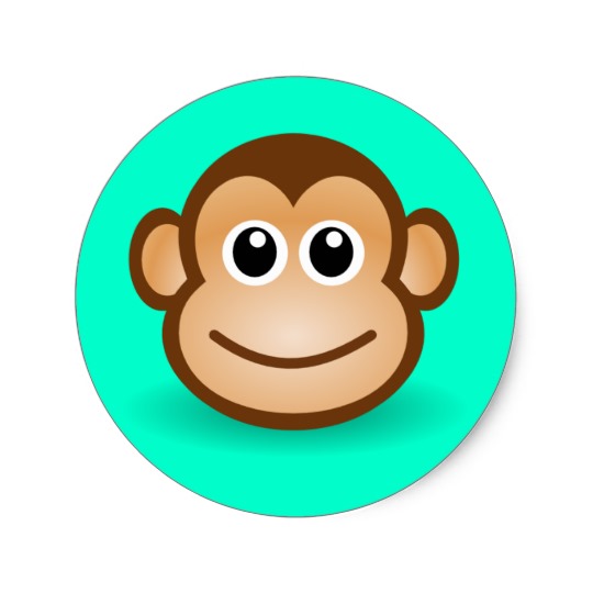 Cute Cartoon Happy Monkey Face Round Sticker | Zazzle - ClipArt Best -  ClipArt Best