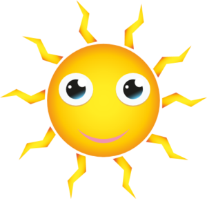 happy sun smiling eyes mouth cartoon - vector Clip Art