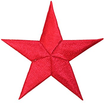 Amazon.com: ID #3435 Red 2 1/4" 5-point Star Shape Design ...