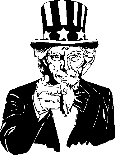 Uncle Sam Black And White Clipart