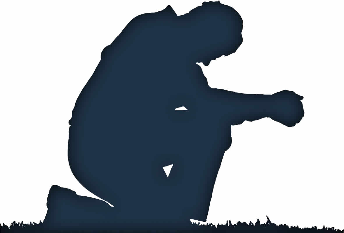 Person praying on knees clipart