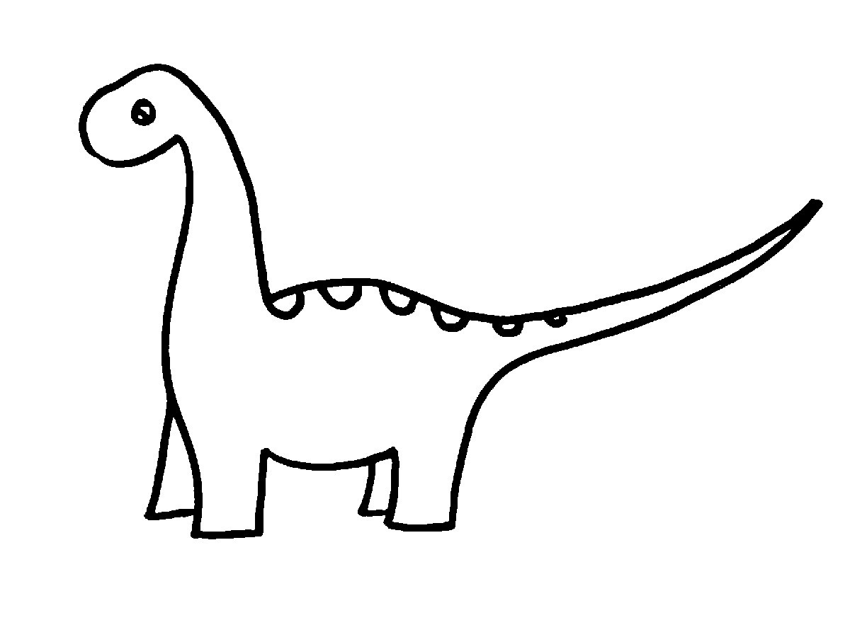 Cute Dinosaur Clipart Black And White