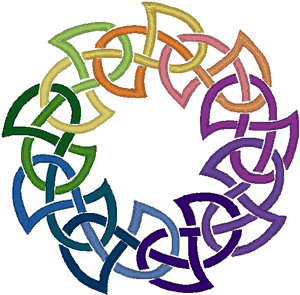 Multi-Colored Celtic Knot Embroidery Design