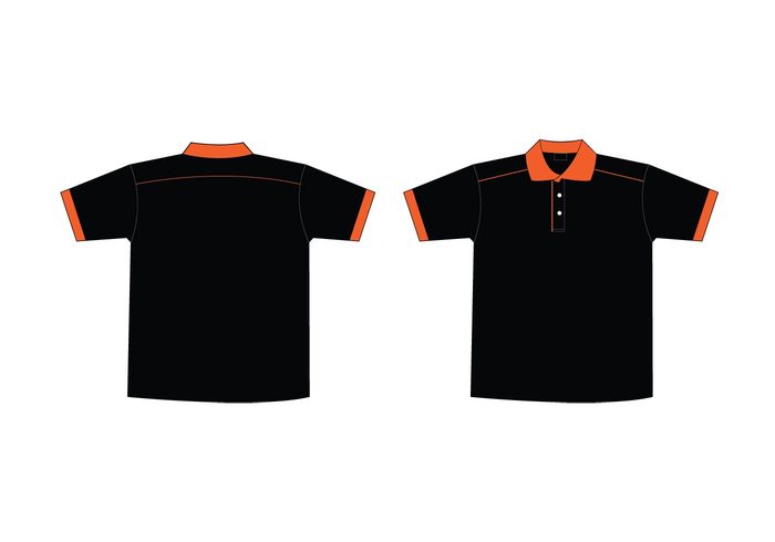 Free Black & Orange Collar T-Shirt Template - Download Free Vector ...