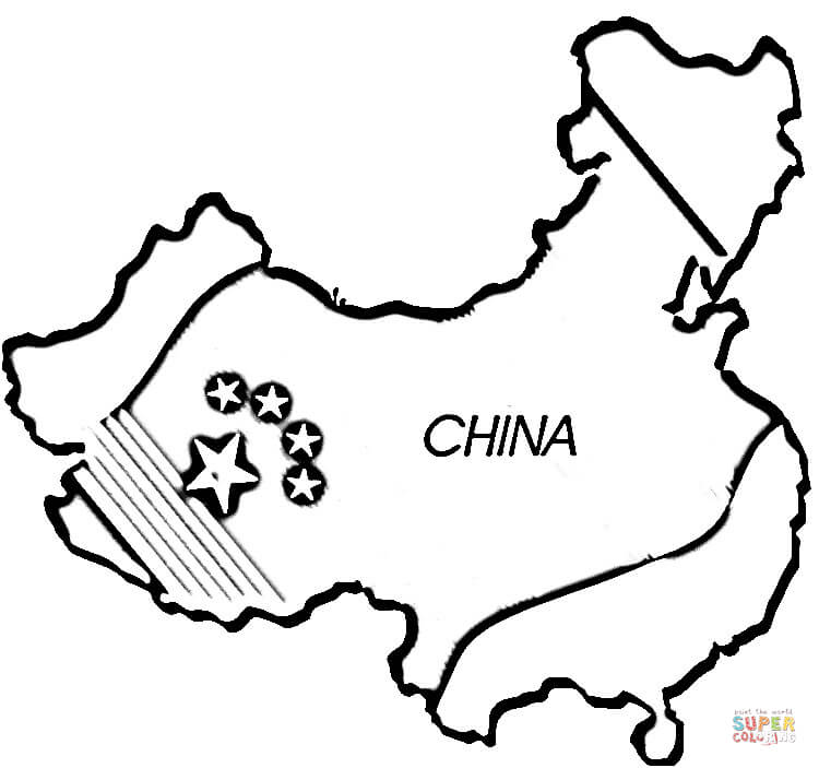 Map of China coloring page | Free Printable Coloring Pages