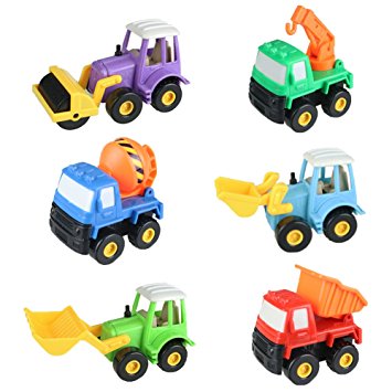 Amazon.com: Fajiabao Kids Push Back Car Set Toy Mini Digging Car ...