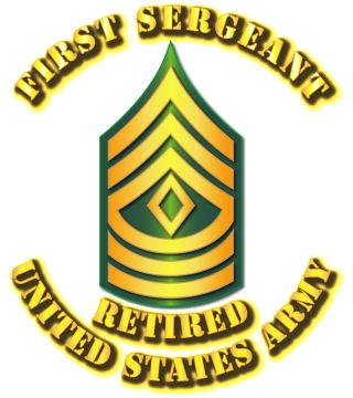 Army - First Sergeant - E8 - w Text - Retired | Army Rank - Branch ...