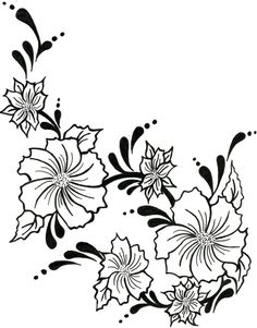 Vines Flowers Design Drawings - ClipArt Best