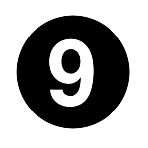 Number nine clipart black and white