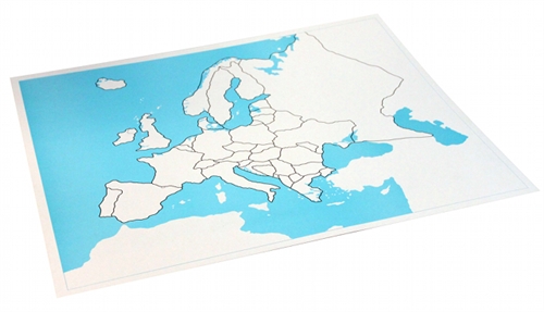 Montessori Materials: Unlabeled Control Chart for Map of Europe
