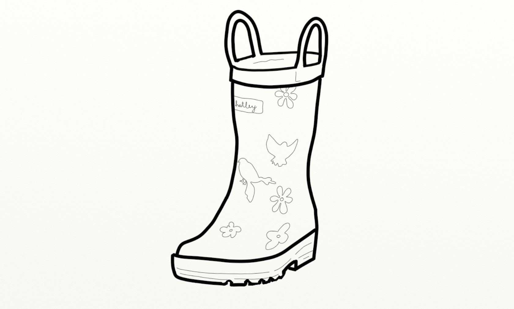 welly drawing