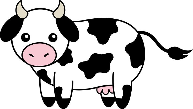 Cute cow clipart black and white