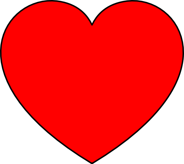 Simple Heart Red Filled Clip Art - vector clip art ...