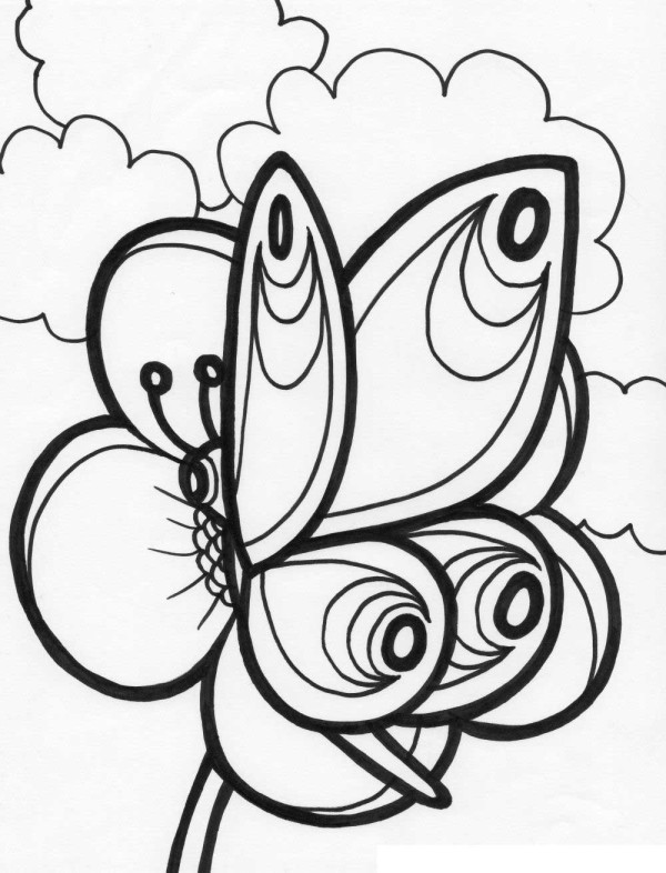butterfly-with-cloud-coloring-pages - Free & Printable Coloring ...