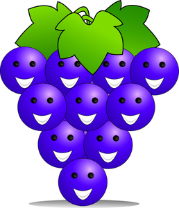 Grapes Clipart Image - Animated Grapes in a Bunch