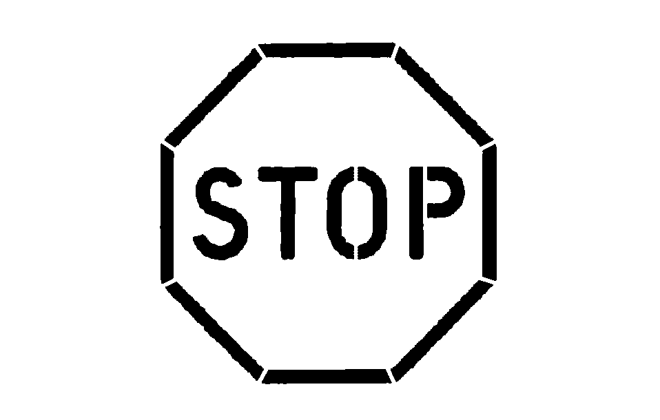 Black and white stop sign clip art