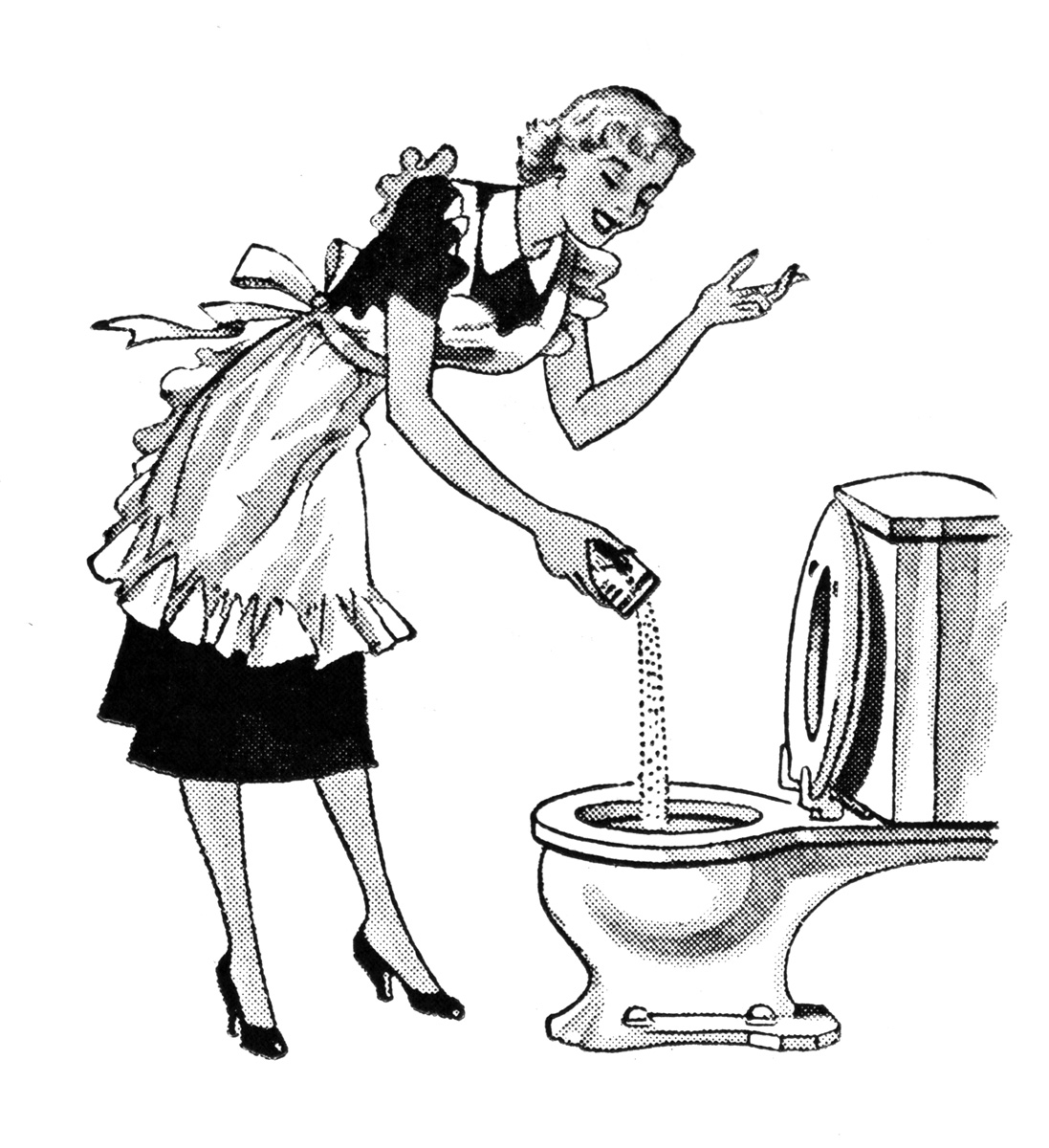First up, this lady looks to be pouring some drain-clearing powder into her toilet, but she could just as easily be getting rid of her stash because The ...