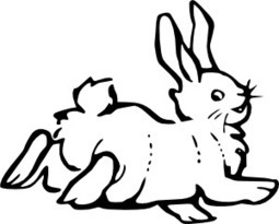 Free Clip Art Cartoon Rabbit Black And White - ClipArt Best